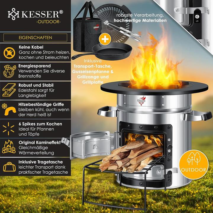 Immagine prodotto Kesser Raketenofen mit Grillpfanne & Tragetasche
