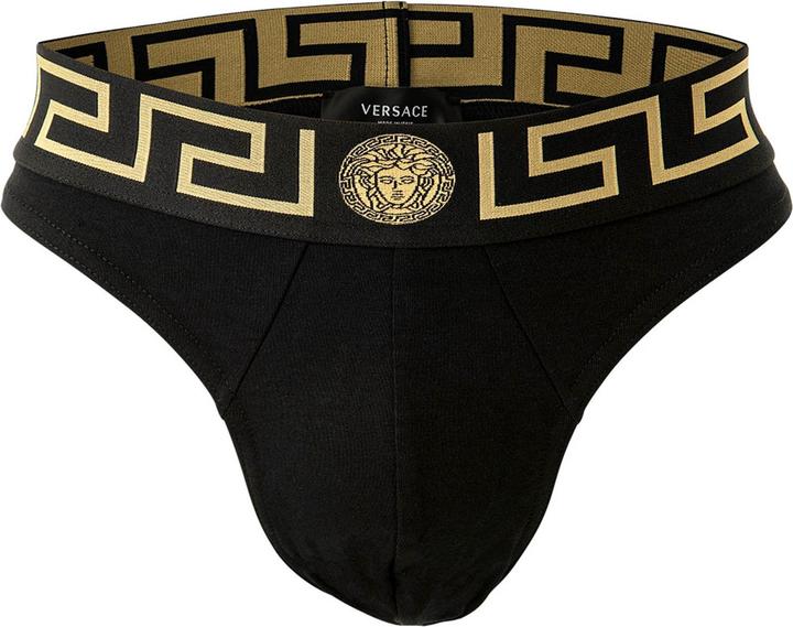 Versace Underpants Thong Jersey Topeka Bi-Stretch Cotton Organic New Logo (XL, Einzelpack)