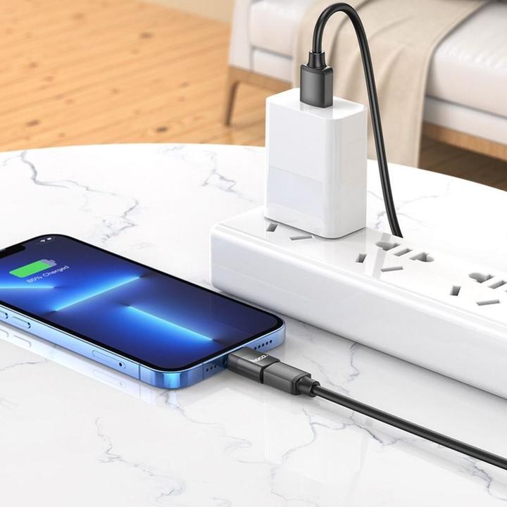 Actual product image Hoco USB Adapter UA17 Type-C - Lightning Black (Lightning)