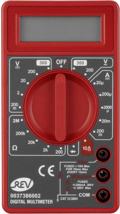Produktbild REV Vielfachmessgerät Basic sw/rt Hand-Multimeter digital CAT III (CAT III)