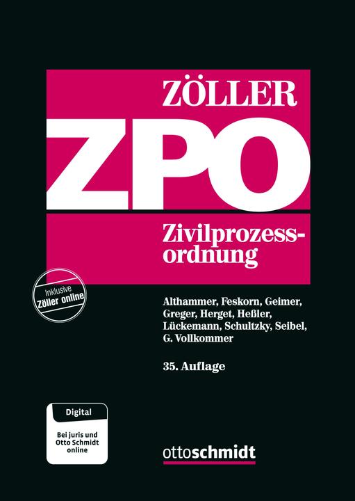 Immagine prodotto Zivilprozessordnung ZPO (Tedesco, Christoph Althammer, Mark Seibel, Hans-Joachim Hessler, Reinhard Greger, Gregor Vollkommer, Clemens Lückemann, Christian Feskorn, Kurt Herget, Richard Zöller, Hendrik Schultzky, Reinhold Geimer, 2023)
