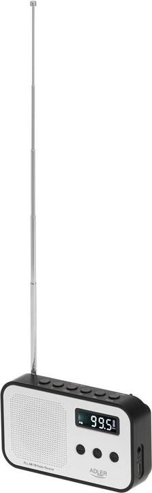 Actual product image Adler Interactive solution | Digital radio PLL AM/FM | AD 1907 | Alarm function | White/Black (AM, PLL, FM, VHF)