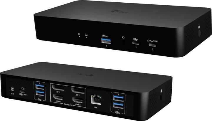 Image du produit i-tec USB-C/A Intelligent Dual DS+PD100W, universel (USB-C, 9 Ports)