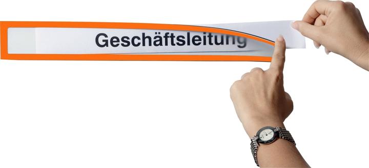 Produktbild Ultradex Infotasche magnetisch für Überschriften A4quer/A3hoch orange VE=5 Stück (5 x)