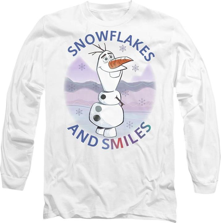 Actual product image Disney Frozen Unisex Adult Olaf Snowflakes And Smiles T-Shirt (L)