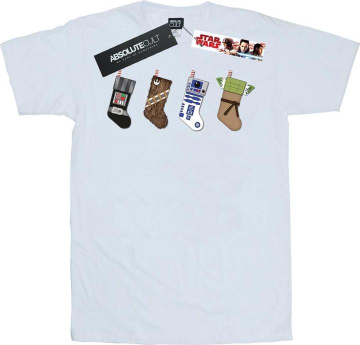 Actual product image Star Wars Womens/Ladies Christmas Stockings Cotton Boyfriend T-Shirt (M)