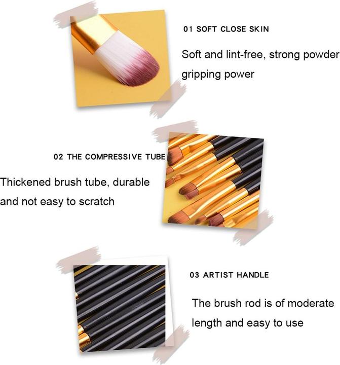 Actual product image König Design Brush Set Makeup Professional 20 pcs. Make Up Brush Set Cosmetic Brushes New (Set)