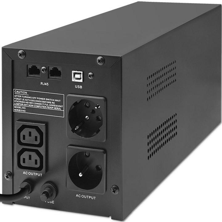 Produktbild Qoltec Zasilacz awaryjny UPS | Monolith | 1500VA | 900W | LCD | USB (1500 VA, 900 W, Line-Interaktiv USV)