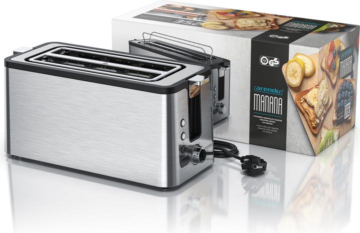 Actual product image Arendo Toaster long slot, stainless steel, display with remaining time indicator