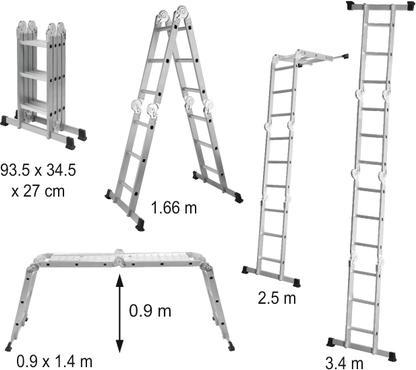 Image du produit Toya Yato 17704 - Échelle multifonctionnelle 4 x 3 (Échelle multifonction, 340 cm)