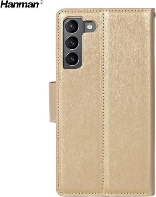 Produktbild Hanman Samsung Galaxy A52s 5G (2021) / A52 4G/5G (2021) - Mill Flip Case mit 3 Kartenfächern, gold (Samsung Galaxy A52, Samsung Galaxy A52 5G, Samsung Galaxy A52s 5G)