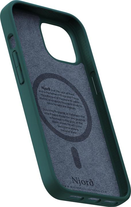 Produktbild Njord Hard-Cover Salm.Leather Magsafe Case Dark Green (Apple iPhone 15)