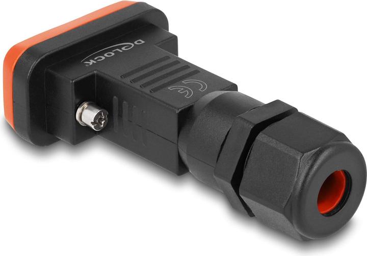 Actual product image Delock Adapter D-Sub HD 9 Pin male with housing IP67 waterproof (Sub-D 9, 8 cm)