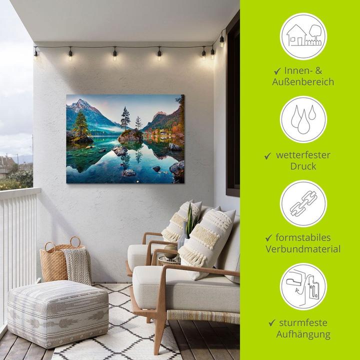 Actual product image Artland Autumn scene of the Hintersee in front of Alpen U1TM (80 x 60 cm)