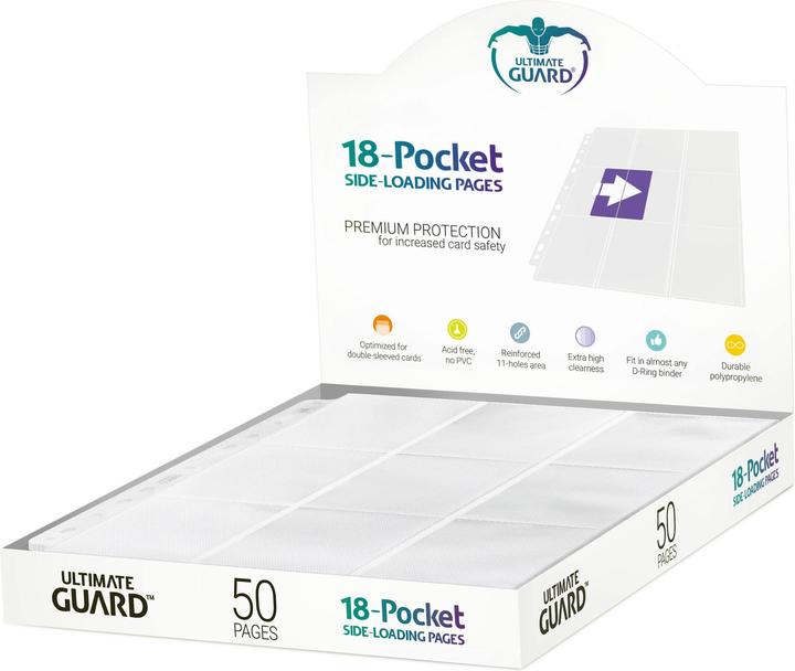 Ultimate Guard UGD010483 - 18-Pocket Side-Loading Pages (50), white
