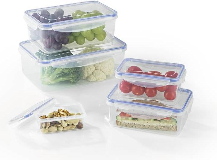 Actual product image Gourmetmaxx 14442 Click-it food storage containers 10 pcs. transparent/blue (2.20 l)