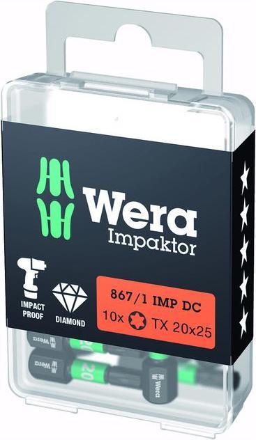 Actual product image Wera Bit IMPAKTOR DC T20 Length 25 mm 1/4 ″ C6.3 Impactor, DC (T20)