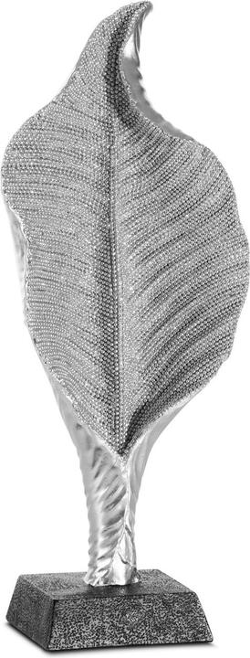 Produktbild Eurofirany Spathiphyllum - ELDO Dekofigur mit feinem Strukturmuster, Silber 14 x 8 x 34 cm
