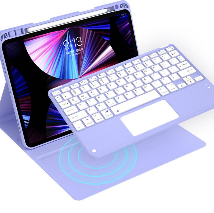 Image du produit Apfelkiste Etui en cuir avec clavier Bluetooth détachable + support pour crayon (QWERTY) - Noir (iPad Air 10.5, IPad 10.2 (2019/2020/2021), iPad Pro 10.5)