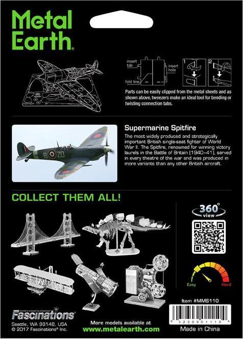 Actual product image Metal Earth Supermarine Spitfire