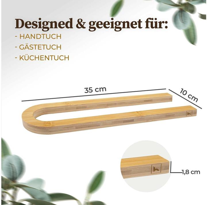 Produktbild Hennez Handtuchhalter Alfred 35 x 10 cm, Natural