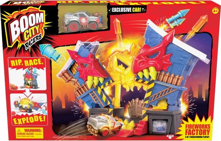 Immagine prodotto Zuru Boom City Racers Fabbrica di Fuochi d'Artificio - playset 3 in 1 - Rip, Race, Explode giocattolo da