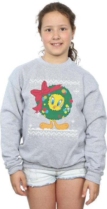 Produktbild Looney Tunes Tweety Pie Christmas Fair Isle Sweatshirt Mädchen (152, 158)