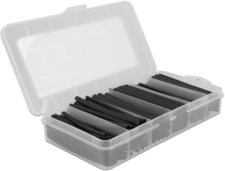 Actual product image Delock Heat shrinkable tubing 196-piece assortment box, black (196 x)