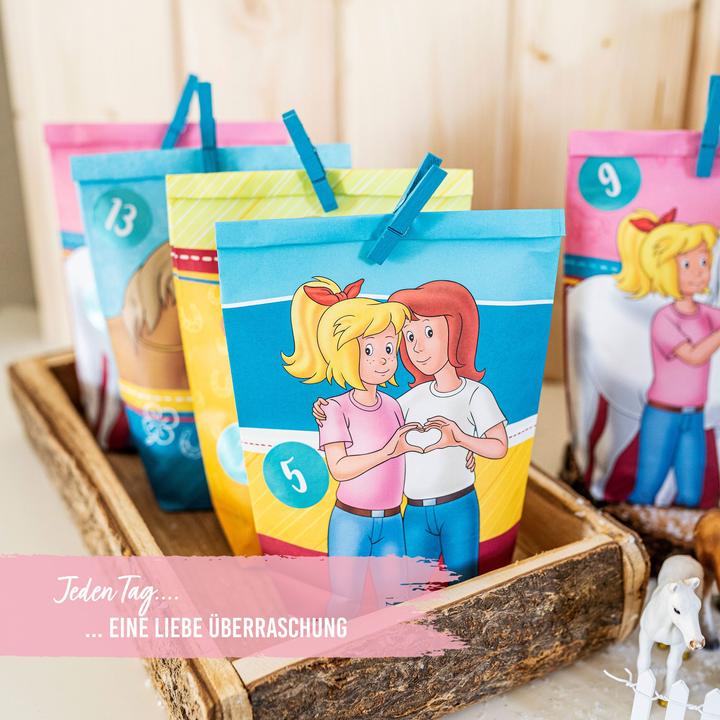 Produktbild Papierdrachen Adv Tüten weiss - bunt bedruckt - Bibi und Tina - Set 23
