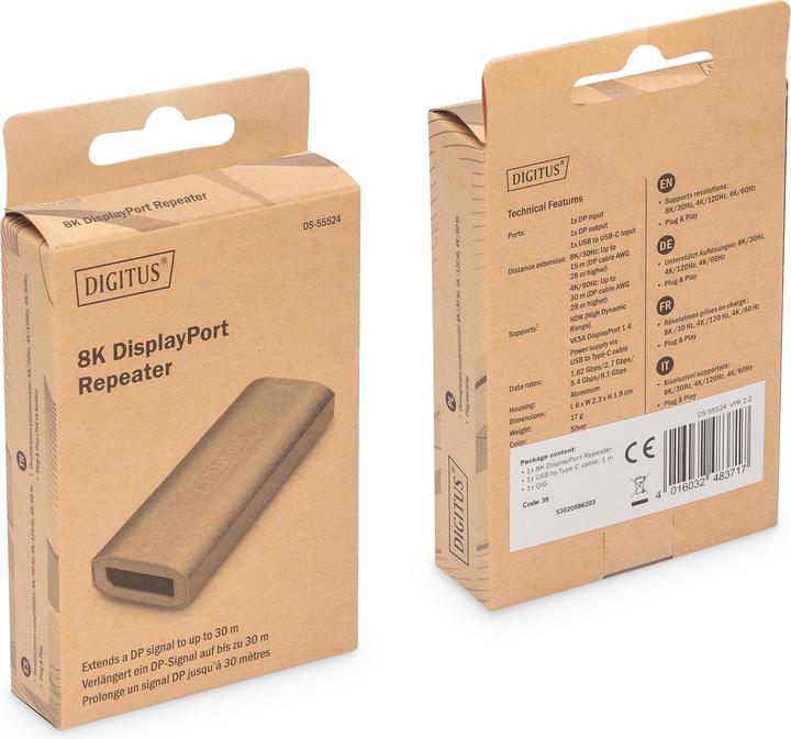 Produktbild Digitus 8K DisplayPort Repeater (2.30 cm)