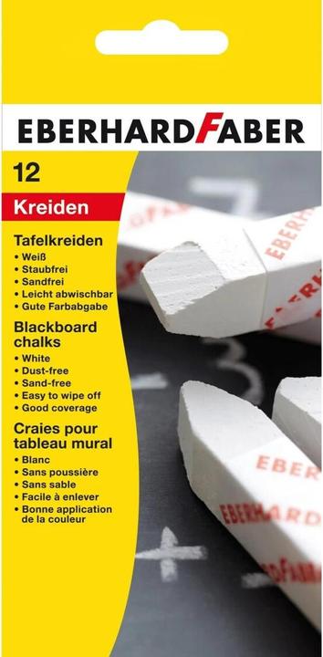 EberhardFaber Tableau noir craie 12er étui en carton, blanc (Blanc, 12 x)