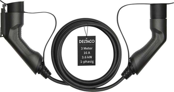 Actual product image Deltaco Typ 2 auf Typ 1 Kabel (Type 1, 3.60 kW, 16 A, 3 m)