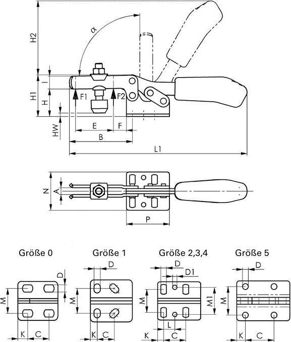 Actual product image Amf Horizontal clamping device (78 mm)