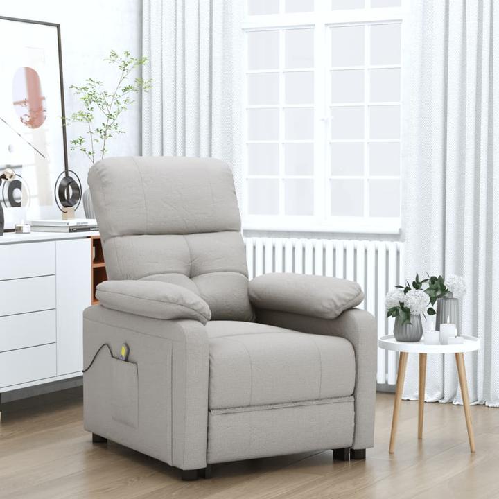 Image du produit VidaXL Fauteuil de massage Fauteuil de télévision Fauteuil relax Fauteuil de relaxation Tissu taupe