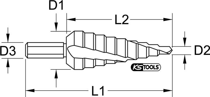 Productafbeelding KS Tools HSS-TiN stappenboor (37 millimeter)