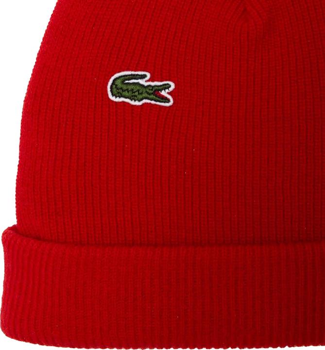 Actual product image Lacoste Logo Wool Ribbed Beanie