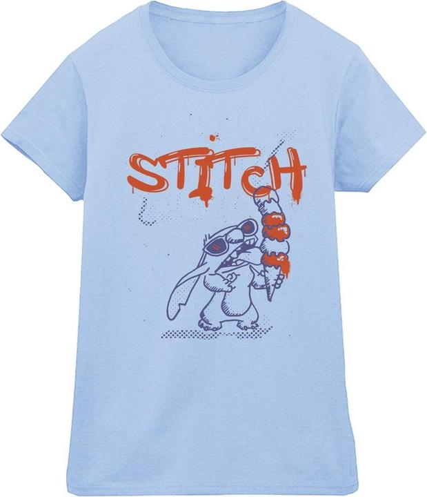 Actual product image Disney Womens/Ladies Lilo & Stitch Ice Creams Cotton T-Shirt (XL)