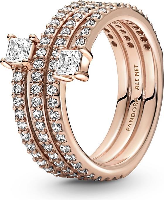 Pandora Ring Dreifach Funkelnd (54, 925 Silber)