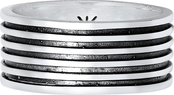 Produktbild Kuzzoi Ring Herren Bandring Massiv Rillen 925 Silber (58, 925 Silber)