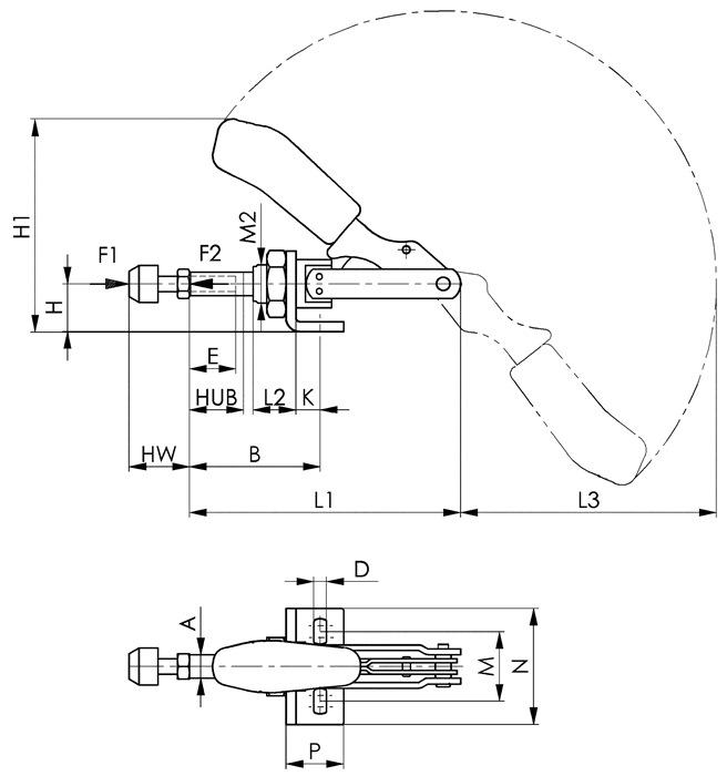 Actual product image Amf Push-pull type toggle clamp (16 mm)