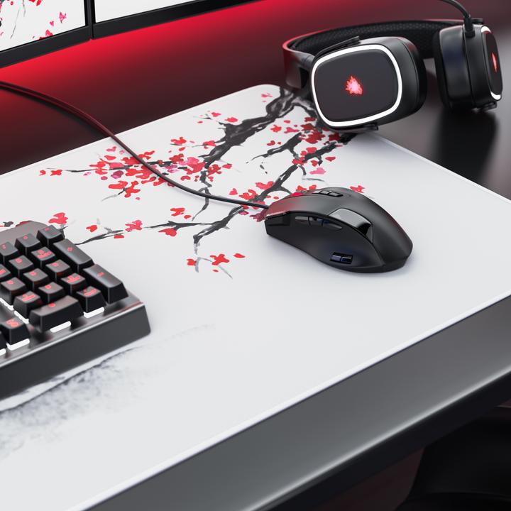 Produktbild Titanwolf Gaming Mauspad, 900 x 400mm XXL Speed Gaming Mausmatte, Mousepad Extragrosse Fläche, Ink Sakura 4 (XXL)