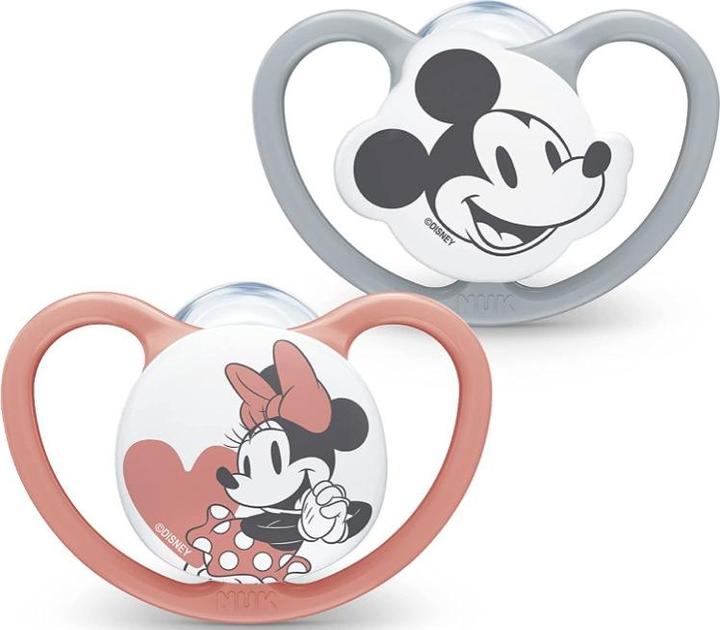 Image du produit NUK Sucette en silicone Disney Minnie Mouse Space, 0-6 mois, 2 pièces, grise & rouge (2 x, jusqu'à 6 M.)