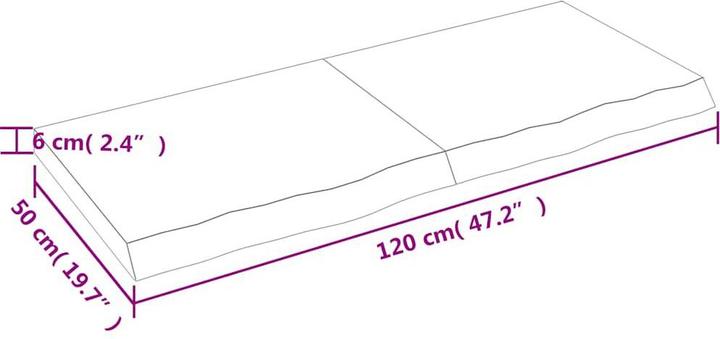 Produktbild VidaXL Oak Nature (120 x 50 x 6 cm)