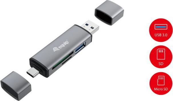 Produktbild equip USB 3.0 HUB Kartenleser (USB-C, USB 3.0)