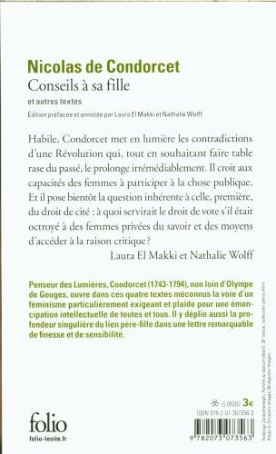 Actual product image Conseils à sa fille : et autres textes (French, Condorcet Nicolas de, 2024)