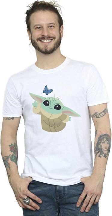 Actual product image Star Wars Mens The Mandalorian Butterfly Catching T-Shirt (L)