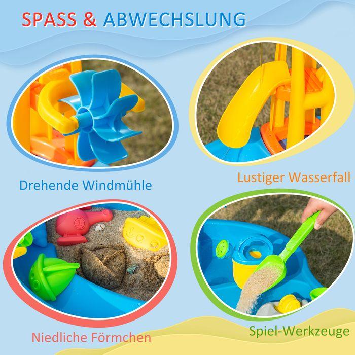 Immagine prodotto Swisshandel24 Tavolo da gioco con sabbia e acqua Set da gioco 2 in 1 per attività all'aperto con sabbia e acqua