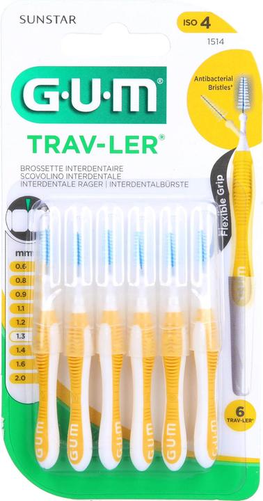 GUM SUNSTAR Trav-Ler ISO-Norm 4 1.3mm conic gelb (6 x)