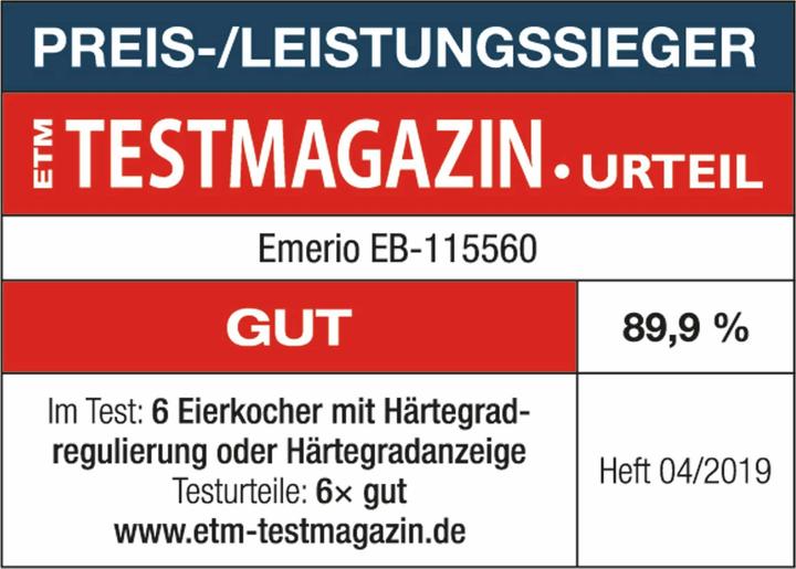 Nährwerte und Zutaten Emerio Eierkocher (EU-Stecker)
