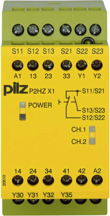 Actual product image Pilz P2HZX1 2hand control relay,24Vdc 3NO 1NC